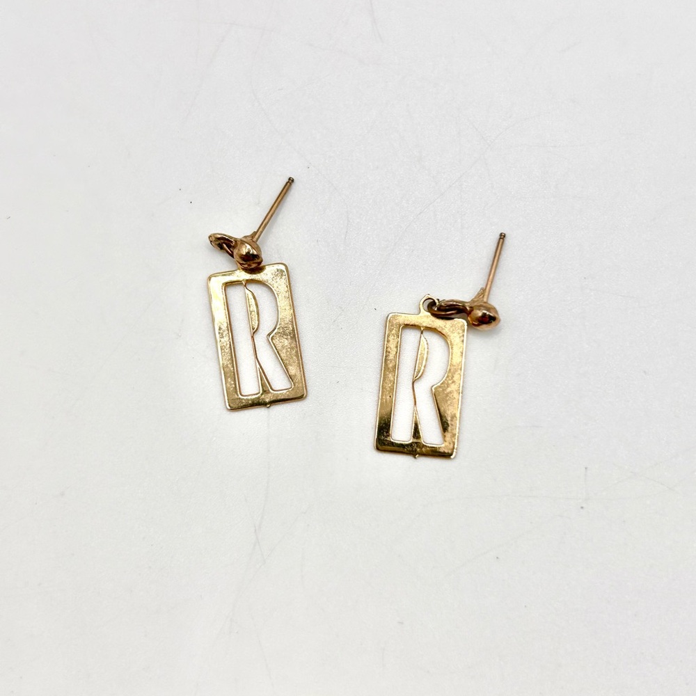Initials Letter “R” Earrings
